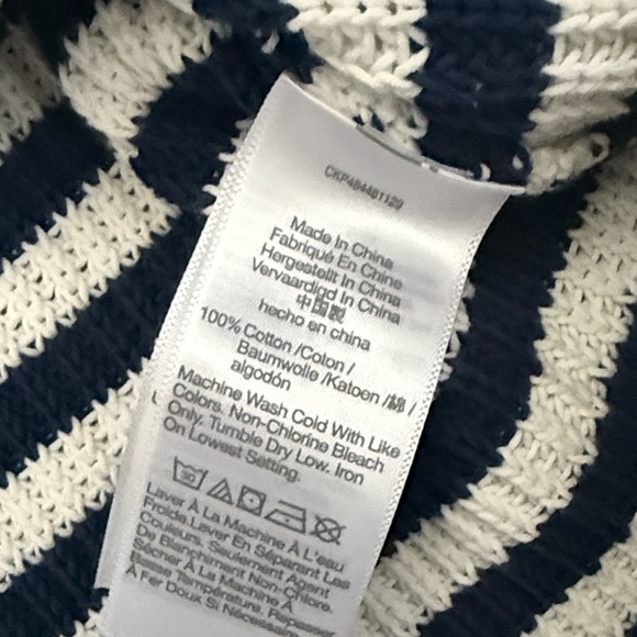 Madewell Ribbed Half-Zip Sweater in Stripe Sz XXS - Picture 4 of 6